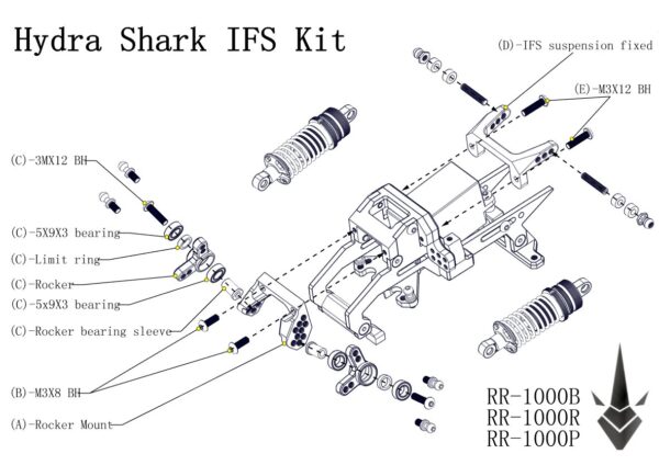BLACK HYDRA IFS - Inboard Front Suspension Kit for DDSS / SHARK - RR-1000B - Image 2