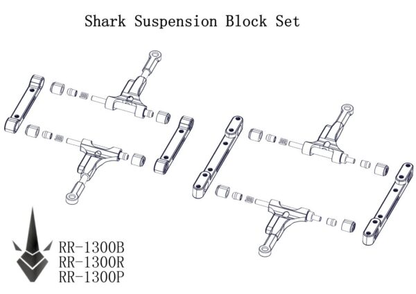 BLACK SHARK Suspension Mount Set - For SHARK DDSS YD2 RMX RDX RR-1300B - Image 2